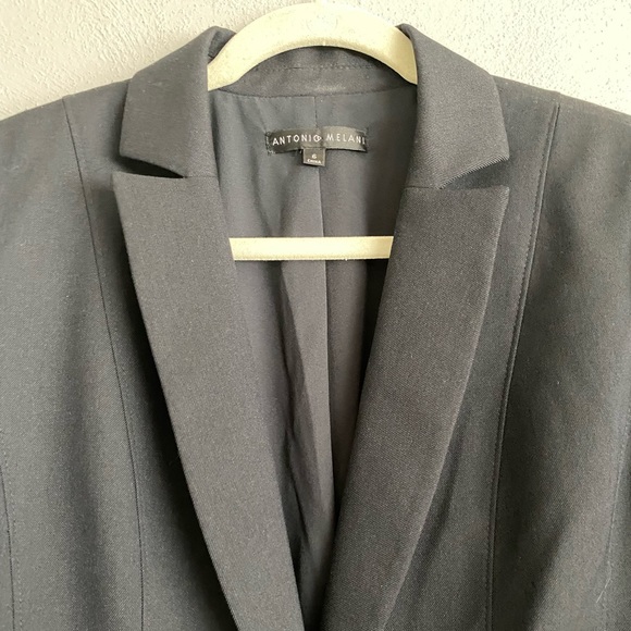 Antonio Melani Womens Blazer Size 6 Black One Button Office Business Careerwear - Picture 2 of 9